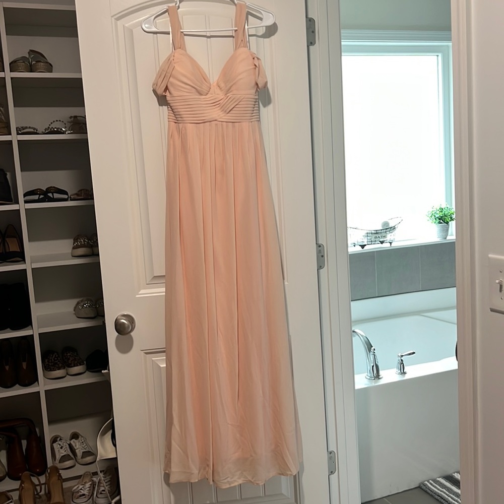 Long dress peach color